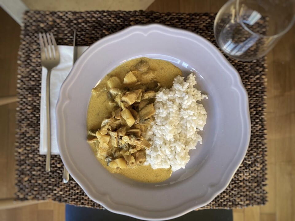 O meu caril de cogumelos e maçã